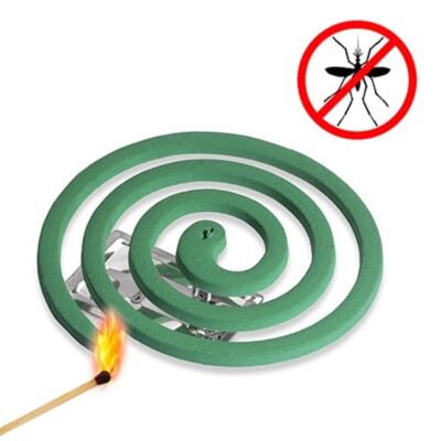 Pack of 10 Citronella Mosquito Repellent Spirals + 2 Bases