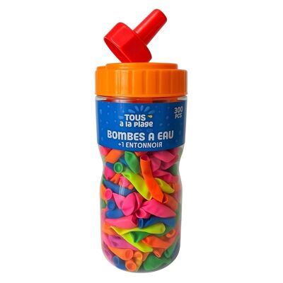 300 Pcs Water Bombs Kit with Funnel, Easy to Fill Colorful Balloons for Summer Games