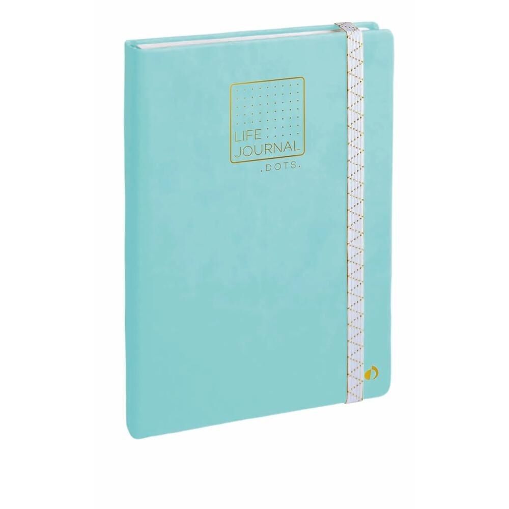 Carnet Bullet journal - Multilingue - Life Journal - Vert clair - Pages Points (dots) - 15x21 cm - Papier Clairefontaine blanc - Fabrication française