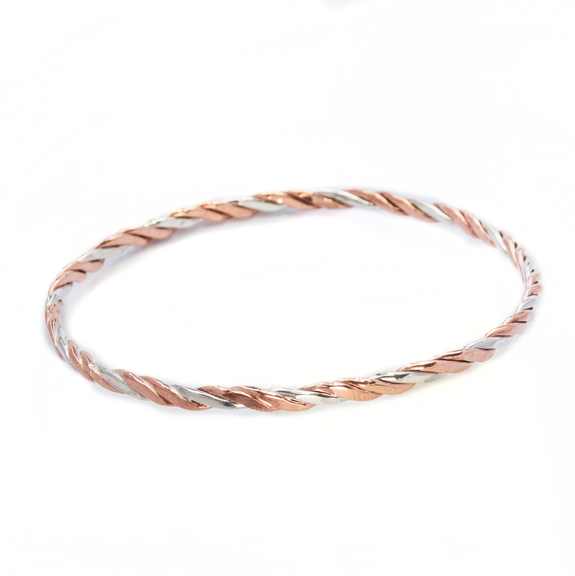 Pulsera de plata y cobre – hecha a mano en Francia