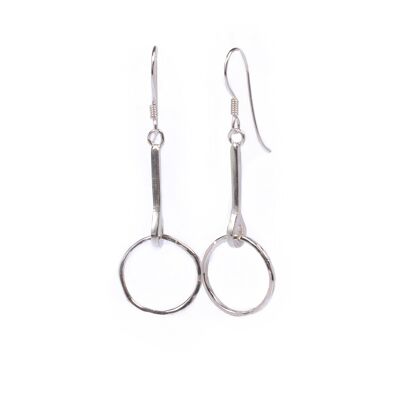 Silver earrings with silver rings
