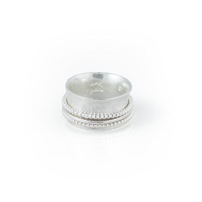Silver rotating ring, with moving rings, handmade