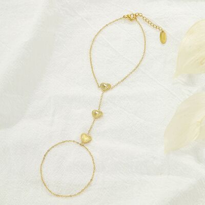 Bracelet chaine de main en acier inoxydable - BR110326OR