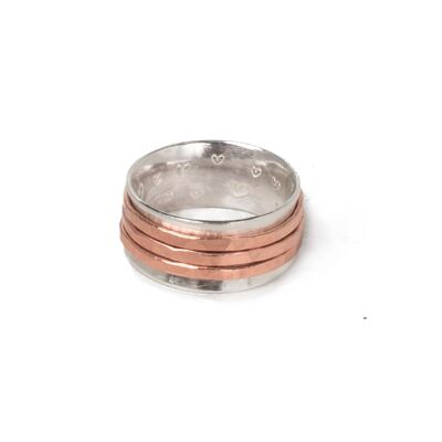Rotating Ring with Moving Copper Rings – Handmade in France