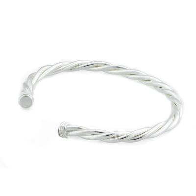 Bracciale in argento fatto a mano con filo ritorto