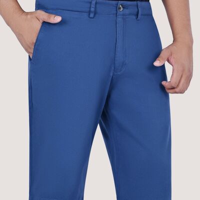 Medium Blue Cotton Blend Shorts