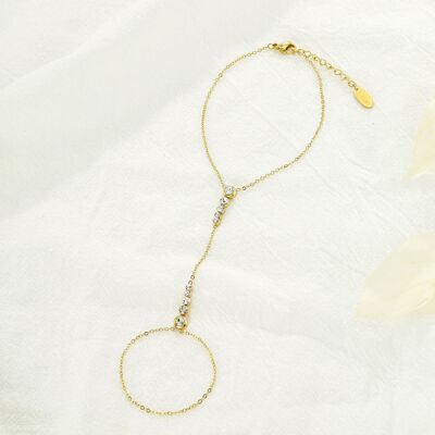 Bracelet chaine de main en acier inoxydable - BR110327OR