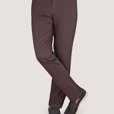 Pantalon chino confort chocolat