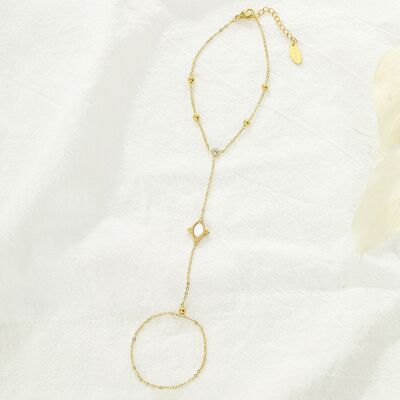 Bracelet chaine de main en acier inoxydable - BR110328OR