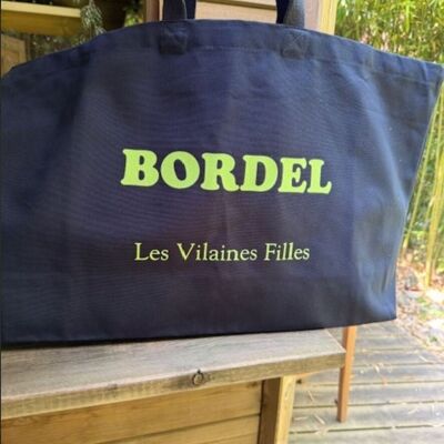 XXL cotton bag "Bordel" in navy blue