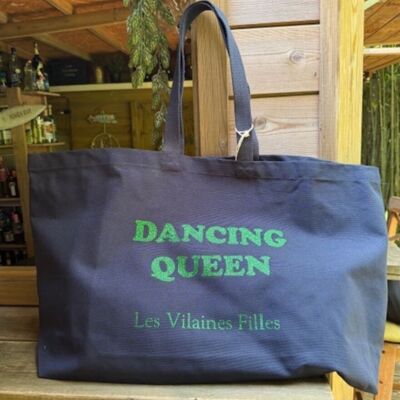 XXL cotton bag "Dancing Queen" in navy blue