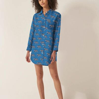 Camicia da notte da donna in cotone biologico Lovely Leopards