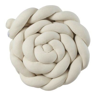 Serpent de lit tressé en tricot naturel