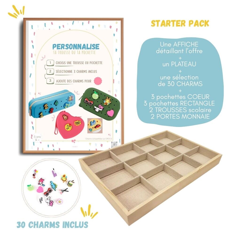 SARTER PACK - Estuches y bolsas de silicona personalizables - Charm bar / DIY - Juguetes creativos para niños/adolescentes/adultos pequeños/regalo de San Valentín