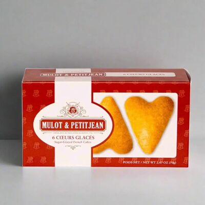Six Glazed Gingerbread Hearts 70 g