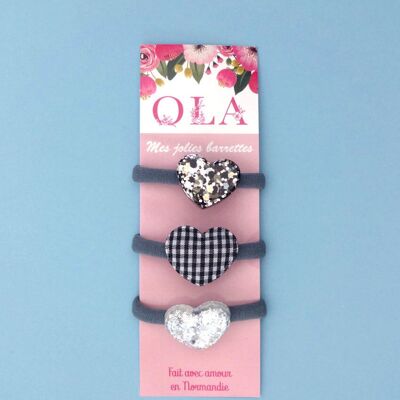 Favorite trio • Black gingham heart