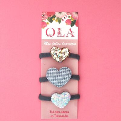 Favorite trio • Blue tweed heart