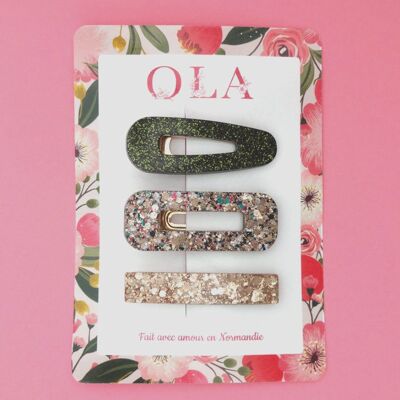 Trio large barrettes • Golden Foliage