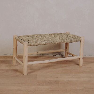 Handmade Doum Bench – Natural Woven Two-Seater Bench (85 x 40 x 40 cm)