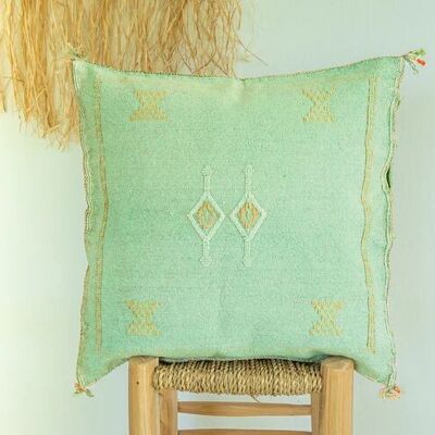 🌿 Moroccan Cactus Silk Pillow Cover – Handwoven Artisan Décor