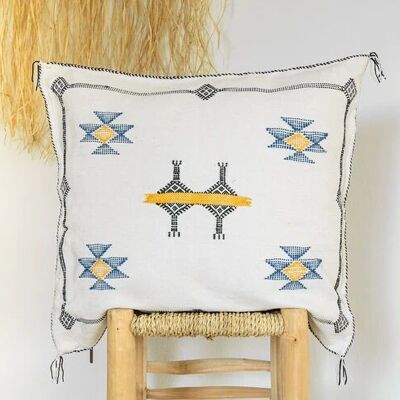 🌿 Moroccan Cactus Silk Pillow Cover – Handwoven Artisan Décor
