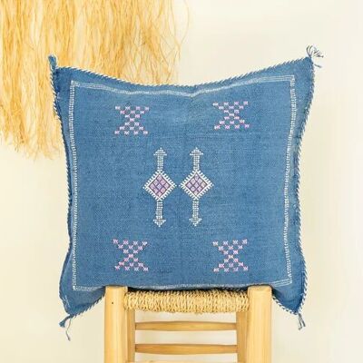 🌿 Moroccan Cactus Silk Pillow Cover – Handwoven Artisan Décor