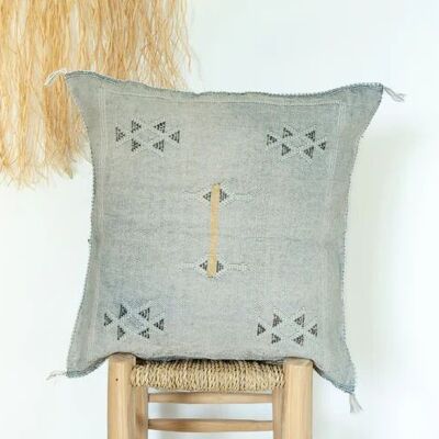 🌿 Moroccan Cactus Silk Pillow Cover – Handwoven Artisan Décor