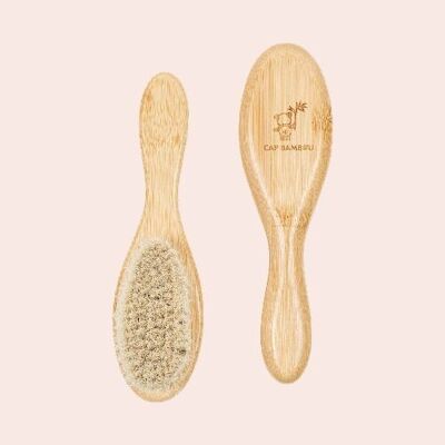 Baby hairbrush in bamboo and goat hair