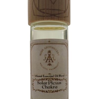 Chakra du plexus solaire, mélange d'huiles essentielles et de cristaux, certifié biologique