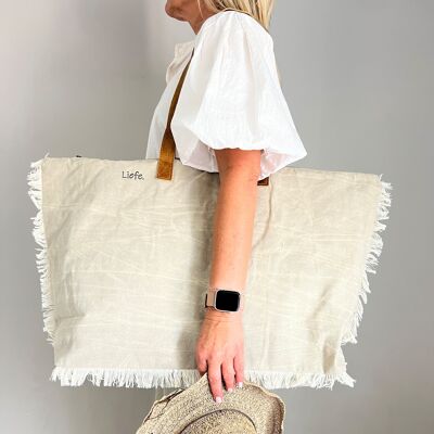 Sac de plage BohoBag (vintage en toile légère) NEUF