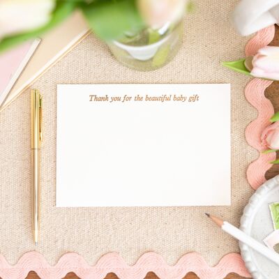 Letterpress Thank You For The Beautiful Baby Present Card