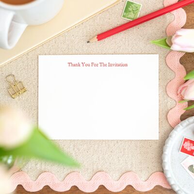 Letterpress Invitation Acceptance Card