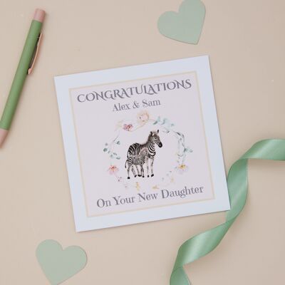 Biglietto di congratulazioni personalizzato per la nascita della figlia