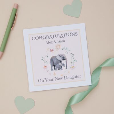 Biglietto di congratulazioni per la nascita della figlia neonata