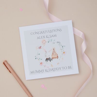 Carte personnalisée pour future maman et futur papa