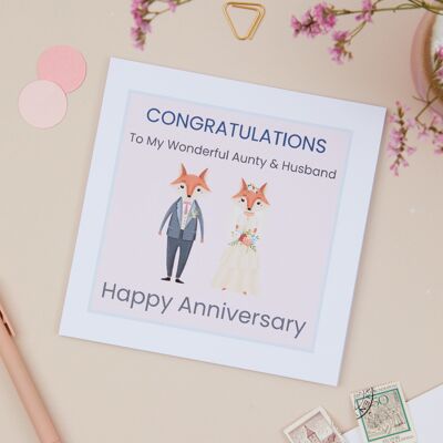 Tarjeta de aniversario de bodas para tía y tío