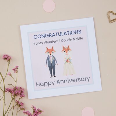 Cousin & Wife Wedding Anniversary Card