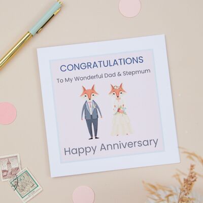Dad & Stepmum Wedding Anniversary Card
