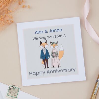 Carte d'anniversaire de mariage personnalisée pour couples