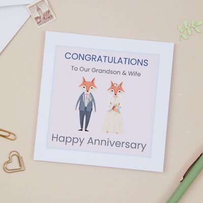 Grandson Wedding Anniversary Card