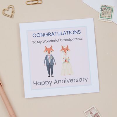 Grandparents Wedding Anniversary Congratulations Card