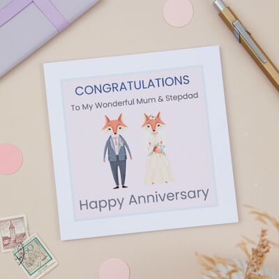 Mum & Stepdad Wedding Anniversary Card