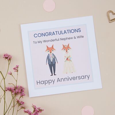Nephew & Wife Wedding Anniversary Card