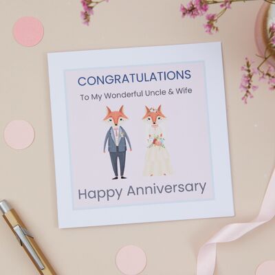 Uncle & Wife Wedding Anniversary Card