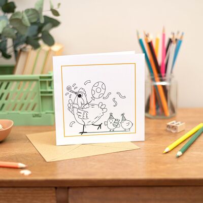 Children's Colouring In Card - Single or Pack of 5