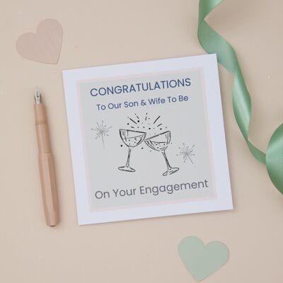 Son & Wife To Be Engagement Congratulations Card
