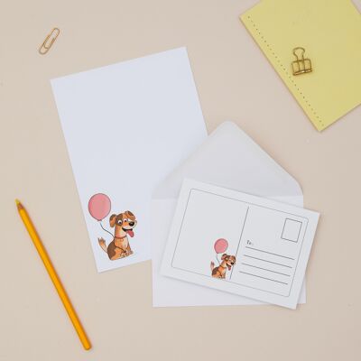 Hunde A5 Kinderbriefset mit Postkarten und Umschlägen