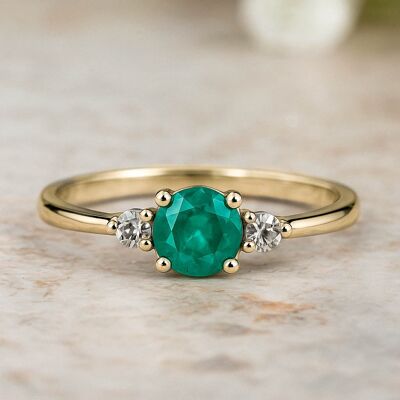 Bague émeraude et diamant