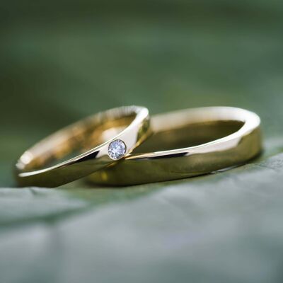 Anillos de boda | Oro y diamantes | Clásico pulido