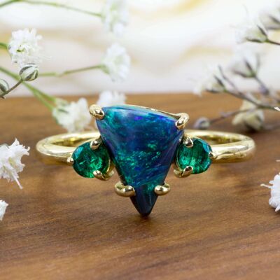 Schwarzer Opal Universe Ring